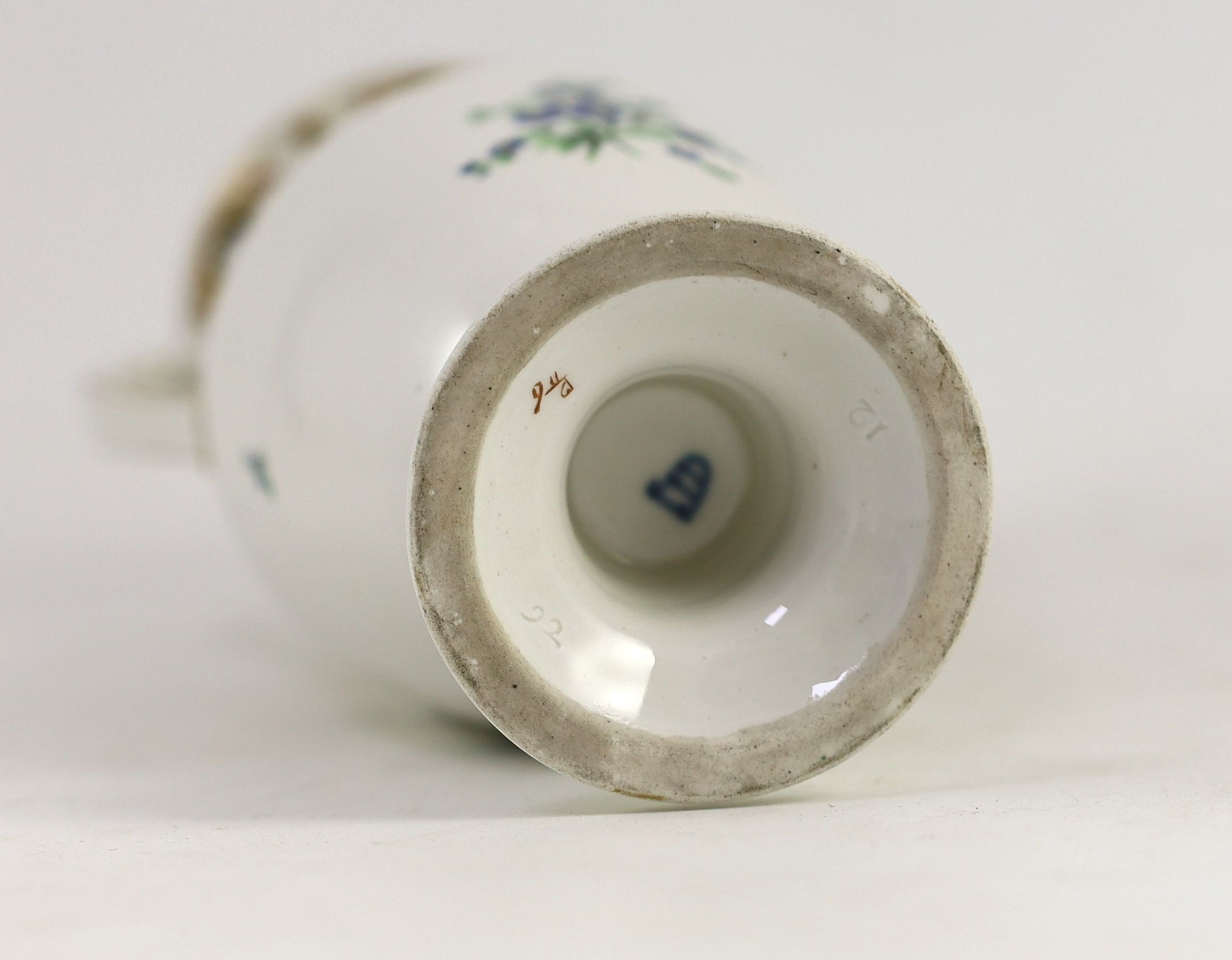 An Imperial Vienna porcelain factory twin handled vase, early 19th century, 23.5cm high, crack to one handle